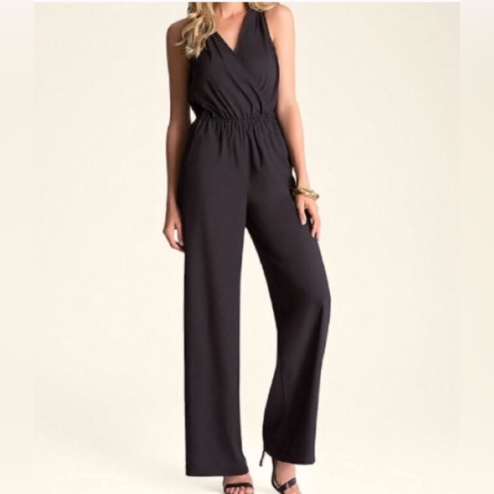 Bebe Solid Open Back Jumpsuit In Black. - image 1